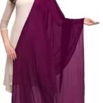 Women's Solid Plain Dupatta/Skarf/Stall/Hijab Size 2.25 Meters With Pom Pom Lace Daily Use For Women/Girls