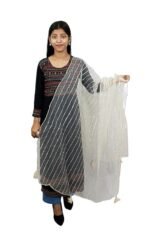 JAGMOOLYA PRODUCTS Clothing Women's Silver Embroidered Organza Net Dupatta for Girls (CREAM)