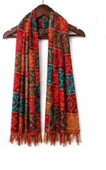 Multicolour Bandhani Print Dupatta with Fringe Ends, Traditional Indian Style Stole - Image 4