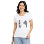 Women's Polyester Graphic Printed T-Shirt,