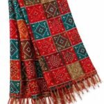 Multicolour Bandhani Print Dupatta with Fringe Ends, Traditional Indian Style Stole