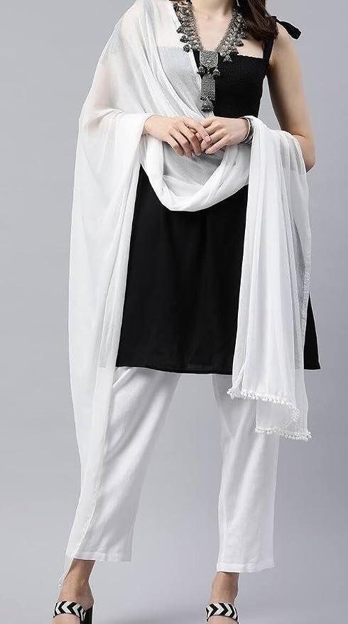 51ibES1nxNL._SY879_.jpg Women Dupatta (White) - Image 1