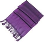 Plain Fashionable Winter Wear Thin Scarf/Stole/Shawl For Baby Girls Womens(Purple) - Image 2