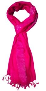Women And Girls Fancy Viscose Zari Striped Scarf, Stoles - Image 2