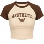 Womens Black Graphic Ruched Crop Top