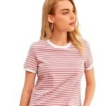 Women's Half Sleeve Round Neck Printed Fitted Tee