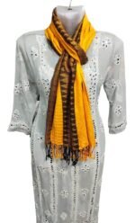 Women And Girl's Fancy Viscose Self Jaquard Side Border Scarves, Scarf, Stole - Image 3