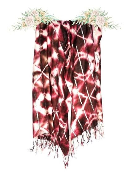 Rayon Silver Jari Stripes Scarf Stole Shawl