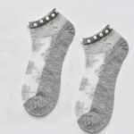 Multicolour Transparent Ankle Length Cotton Net Socks for Women and Girls, Stylish - Image 2