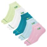 5 Pairs Women Cotton Socks Ankle Length Socks, Multicolor, Pack of 5, Free Size