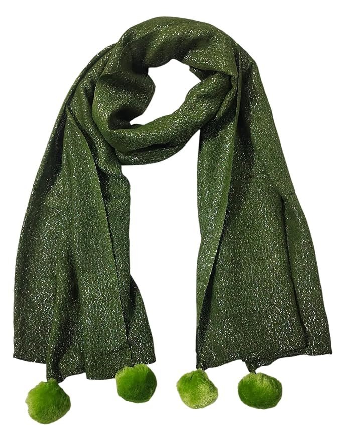 81p4SFG7XpL._SX679_.jpg Women And Girls Fancy Rayon Zari Puff Scarves, Scarf, Stoles - Image 1