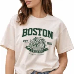Women Printed Round Neck Pure Cotton White T-Shirt