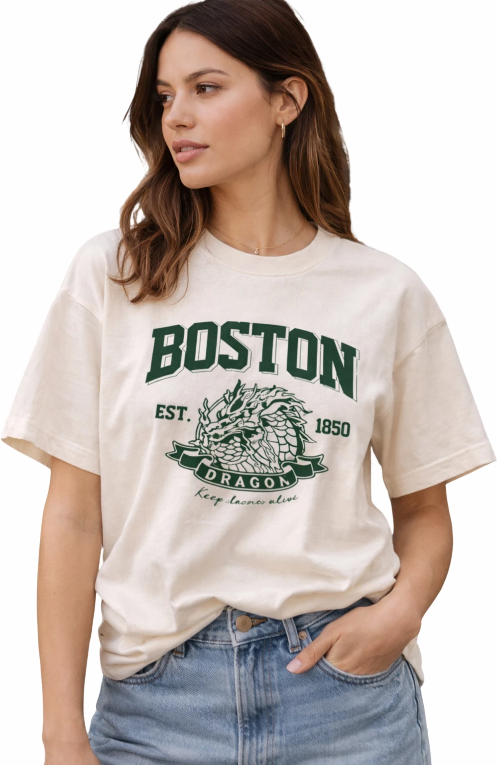 l-new-york-bpr-original-imahhtj9napbx3jf.webp Women Printed Round Neck Pure Cotton White T-Shirt - Image 1