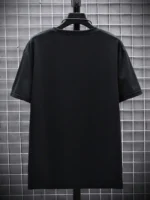 Women Printed, Typography Round Neck Polycotton Black T-Shirt - Image 4