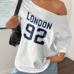 Women Printed Round Neck Cotton Blend White T-Shirt
