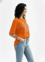 Women Printed Round Neck Cotton Blend Multicolor T-Shirt - Image 3